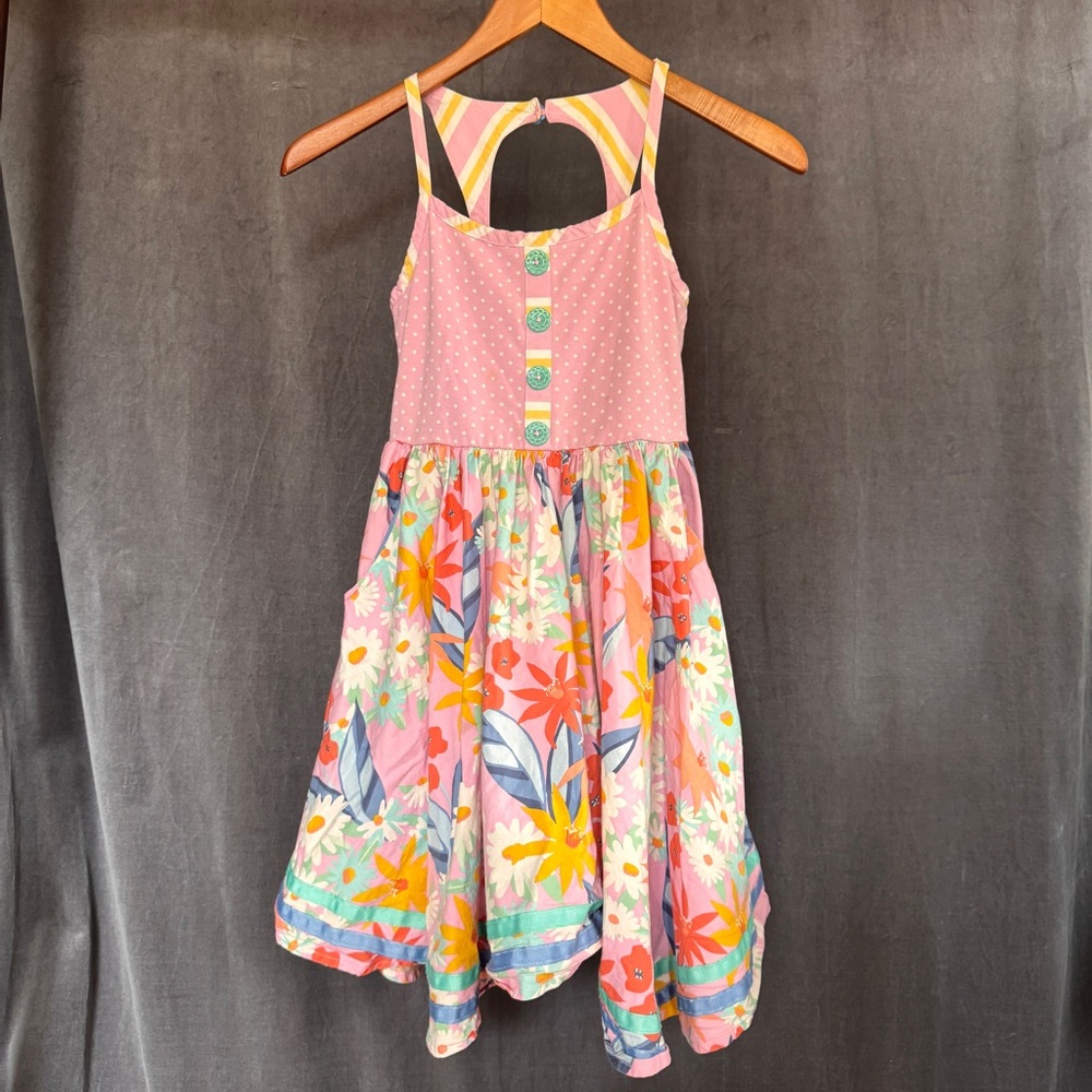 Matilda Jane "Dream Chasers" Sunny Afternoon Floral Pink twirl Dress size 10